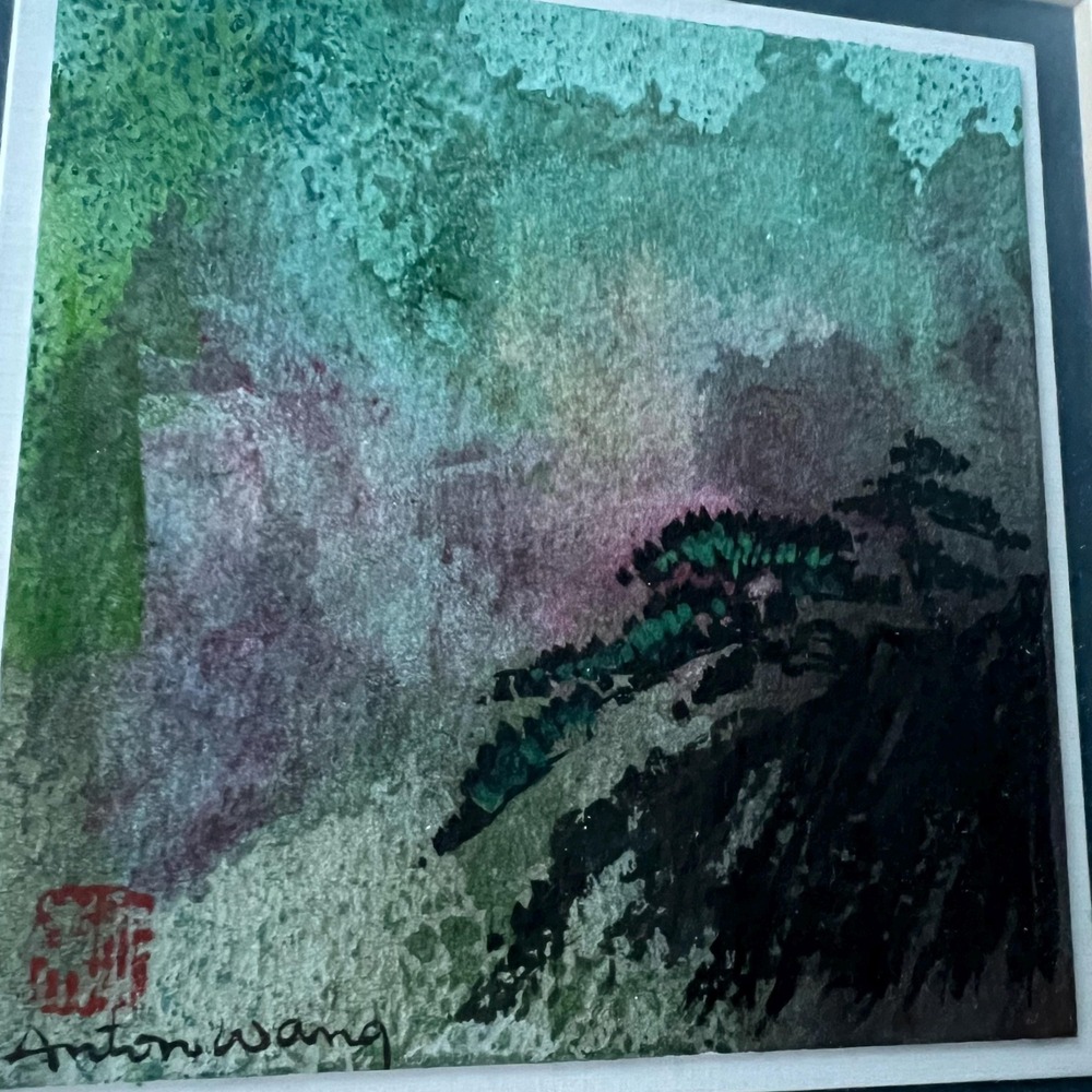 Beautiful framed water color painting by Anton Wang